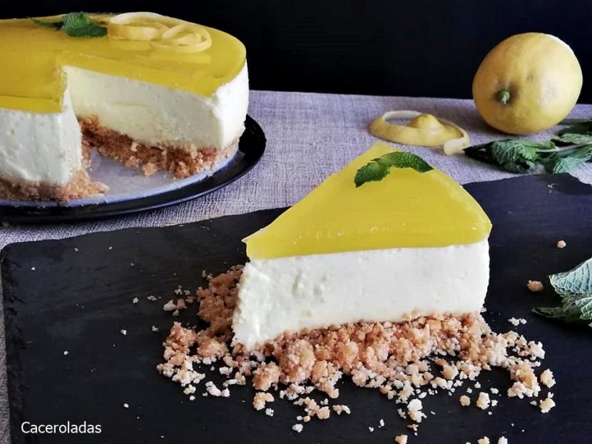 Tarta de limón sin horno casera | Postres Fáciles y Ricos